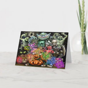 Tarjeta de felicitación plegada de Halloween