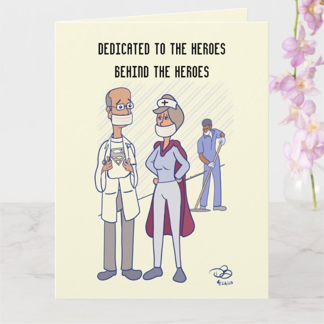 Tarjeta de felicitación plegada de héroe (Orquídea)