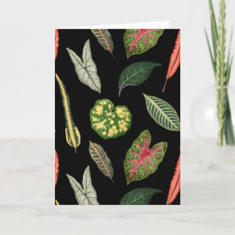 Tarjeta de felicitación plegada de hoja de planta 
