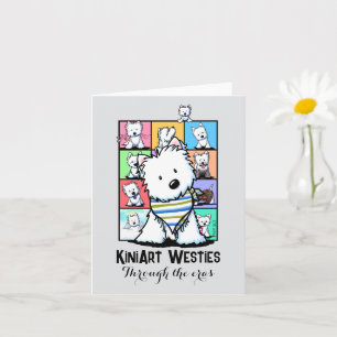 Tarjeta de felicitación plegada de KiniArt Westies