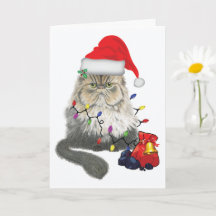 Tarjeta de felicitación plegada de Kitty ~ 5" x 7"