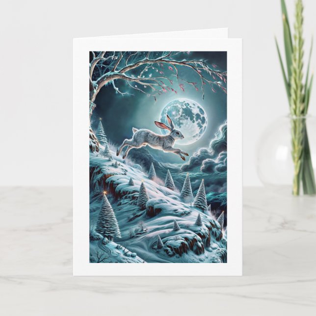 Tarjeta de felicitación plegada de la escena inver (Anverso)