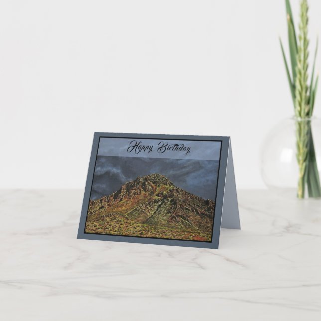 Tarjeta de felicitación plegada de la montaña del  (Anverso)