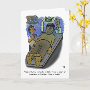 Tarjeta de felicitación plegada de los cerebros