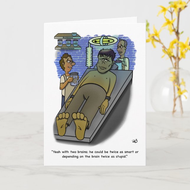 Tarjeta de felicitación plegada de los cerebros (flor amarilla)