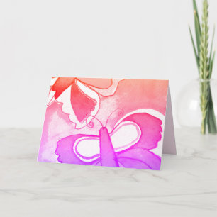Tarjeta de felicitación plegada de mariposa