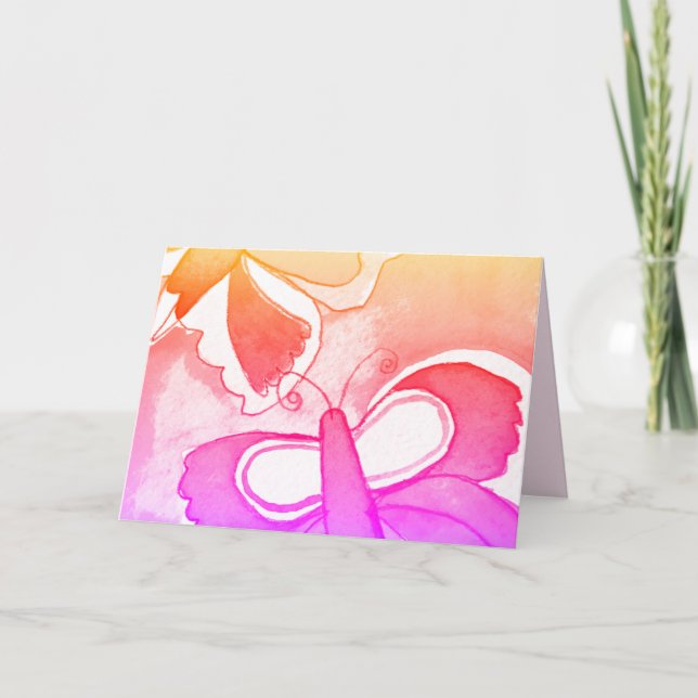 Tarjeta de felicitación plegada de mariposa (Anverso)