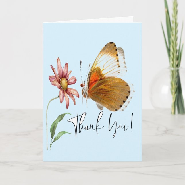 Tarjeta de felicitación plegada de mariposa con pi (Anverso)