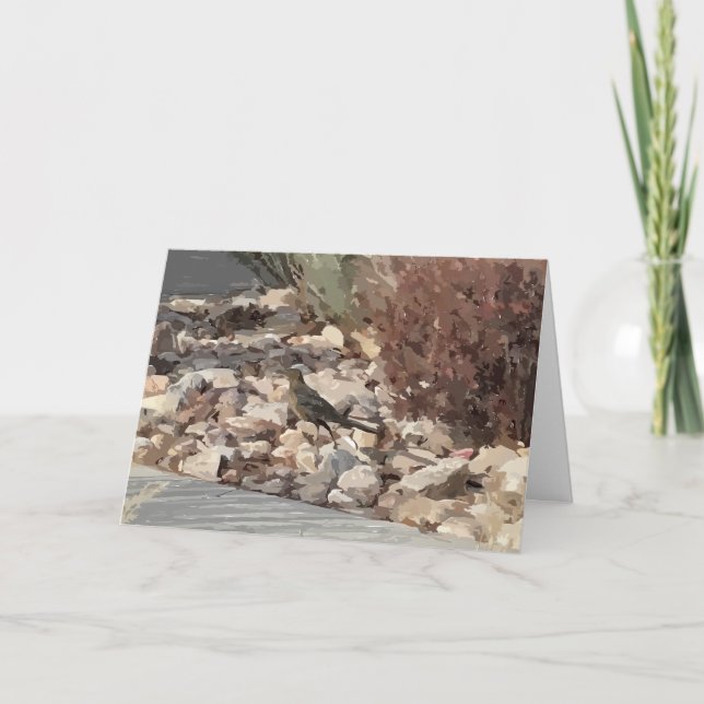 Tarjeta de felicitación plegada de pájaro sobre la (Anverso)