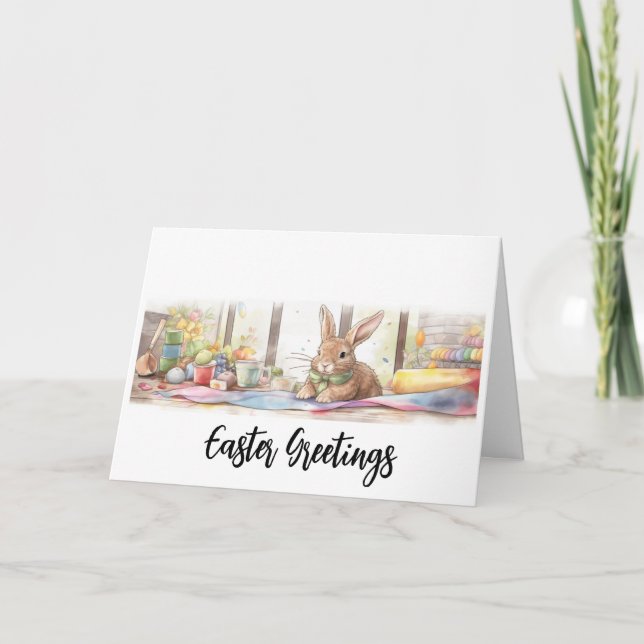 Tarjeta de felicitación plegada de Pascua (Anverso)