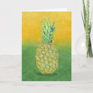 Tarjeta de felicitación plegada de pintura de piña