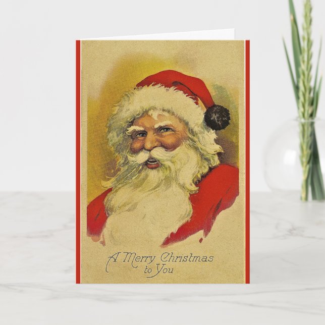 Tarjeta de felicitación plegada de retrato de Sant (Anverso)