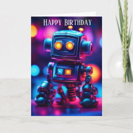 Tarjeta de felicitación plegada de robots modernos