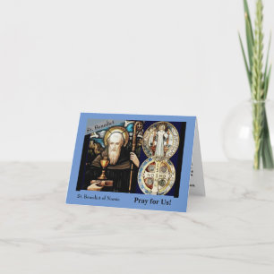 Tarjeta de felicitación plegada de San Benedicto d