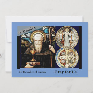 Tarjeta de felicitación plegada de San Benedicto d