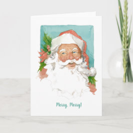 Tarjeta de felicitación plegada de Santa Claus