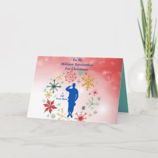 Tarjeta de felicitación plegada de serviceman