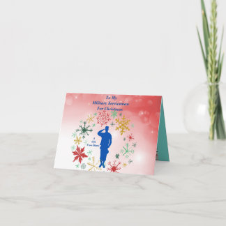 Tarjeta de felicitación plegada de serviceman