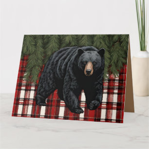 Tarjeta de felicitación plegada de silueta de oso