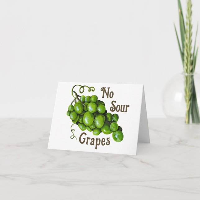 Tarjeta de felicitación plegada de uvas (Anverso)