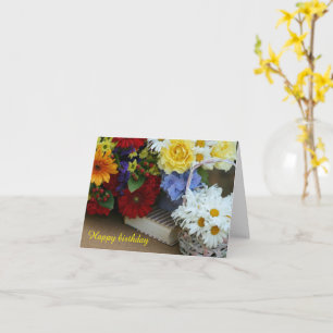 Tarjeta de felicitación plegada de verano Bouquet