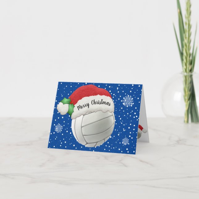 Tarjeta de felicitación plegada de voleibol (Anverso)