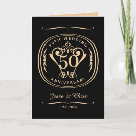 Tarjeta de felicitación plegada del 50° aniversari