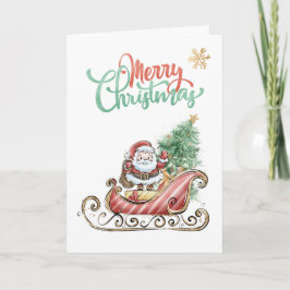 Tarjeta de felicitación plegada del árbol de navid