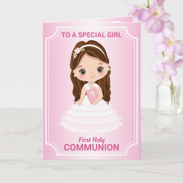 Tarjeta de felicitación plegada del chica First Ho (Orquídea)