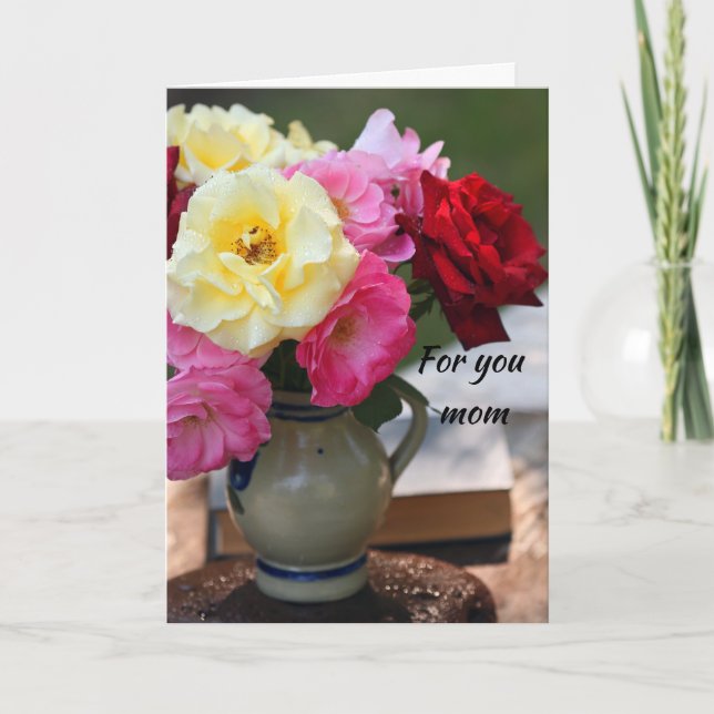 Tarjeta de felicitación plegada del Día de la Madr (Anverso)