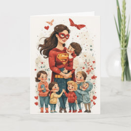 Tarjeta de felicitación plegada del Día de la Madr