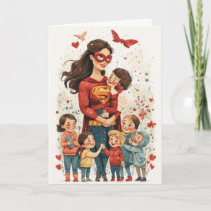 Tarjeta de felicitación plegada del Día de la Madr