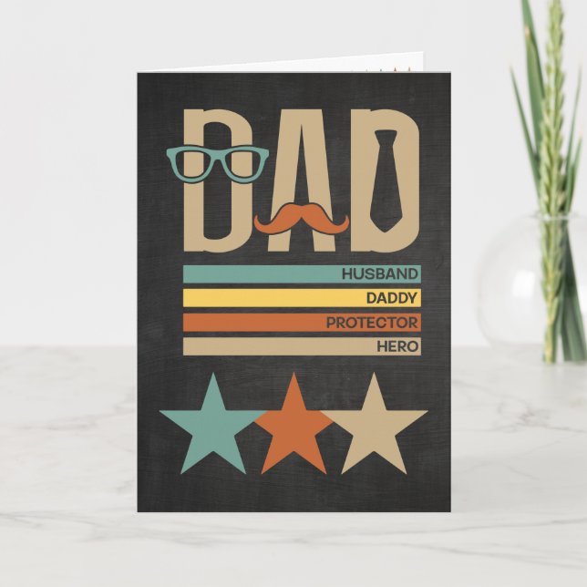Tarjeta de felicitación plegada del día de los pad (Anverso)