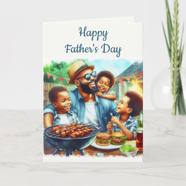 Tarjeta de felicitación plegada del Día del Padre  (Anverso)