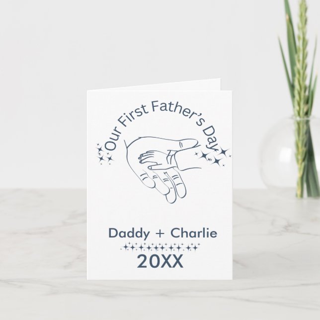 Tarjeta de felicitación plegada del día del padre (Anverso)