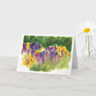 Tarjeta de felicitación plegada del Jardín de Iris