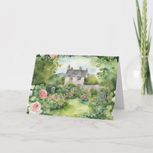 Tarjeta de felicitación plegada del jardín de Irla