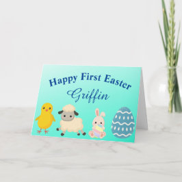 Tarjeta de felicitación plegada del primer EASTER