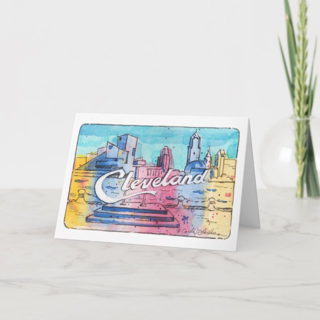 Tarjeta de felicitación plegada del Rótulo Clevela (Anverso)