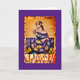 Tarjeta de felicitación plegada Dia de los Muertos