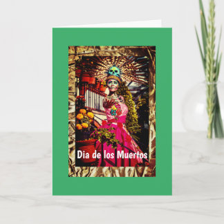 Tarjeta de felicitación plegada Dia de los Muertos