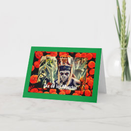 Tarjeta de felicitación plegada Dia de los Muertos