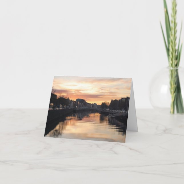 Tarjeta de felicitación plegada - Dublín, Irlanda (Anverso)