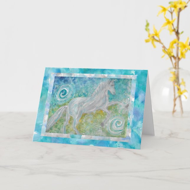 Tarjeta de felicitación plegada en blanco 5x7 Whim (flor amarilla)