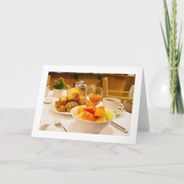 Tarjeta de felicitación plegada en blanco para com