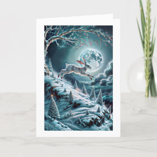 Tarjeta de felicitación plegada Escena invernal de