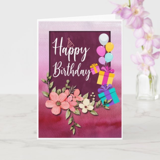 Tarjeta de felicitación plegada estándar de 5" x 7 (Orquídea)