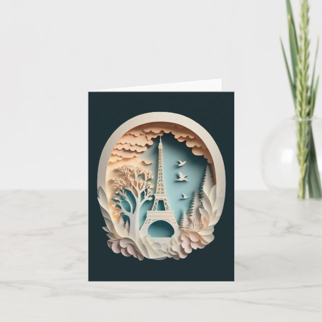 Tarjeta de felicitación plegada estilo Paris Paper (Anverso)
