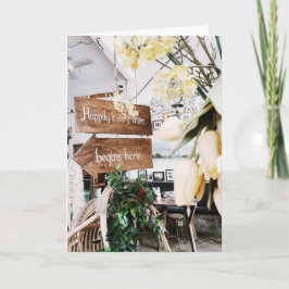 Tarjeta de felicitación plegada "Ever After" boda