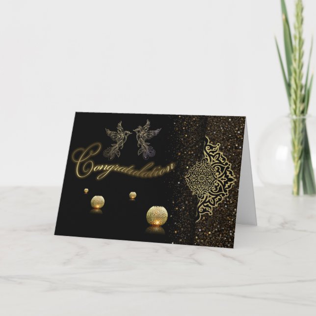 Tarjeta de felicitación plegada, felicidades (Anverso)